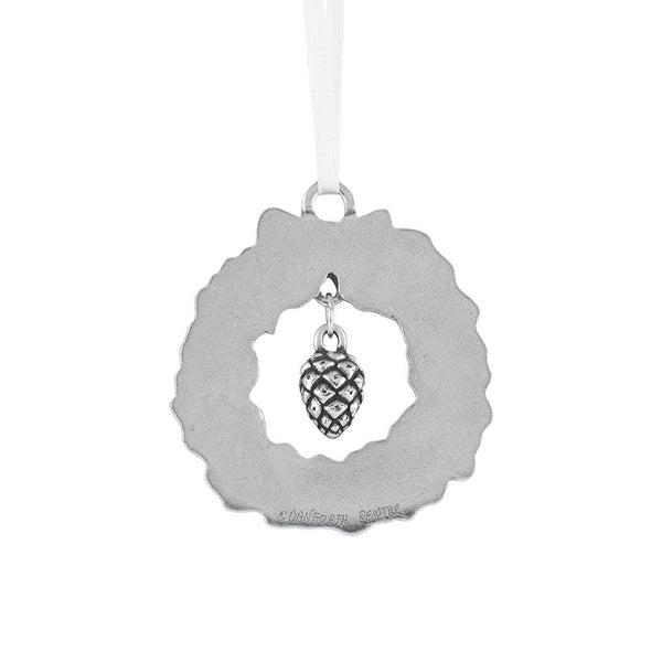 Danforth Pewter - Wreath / Green & Pine Cone