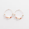 Nest Pretty Things - Gold Filled Hoops with Daisies, Recycled Glas Pink Beads