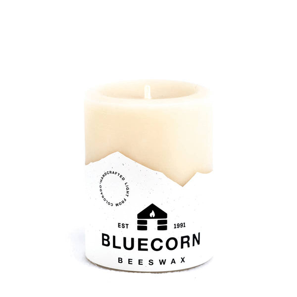 Bluecorn Candles - Beeswax Pillar Candles - 100% Pure, Dripless, 8 Sizes