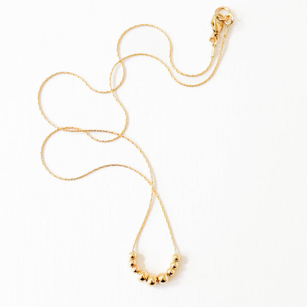 Nest Pretty Things - Dainty Gold-Filled Snake Chain Necklace With Tiny GF Beads