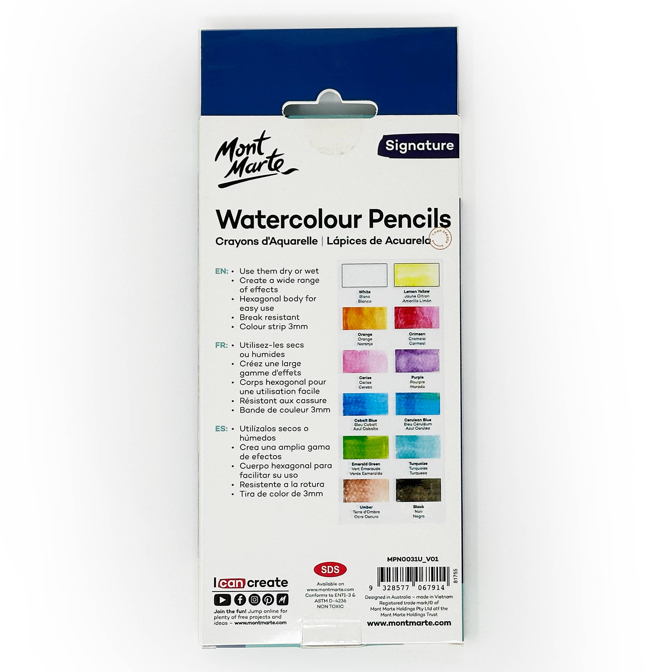 Mont Marte Usa, Inc. - Watercolor Pencils Signature 12pc