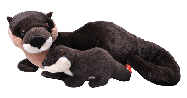 Wild Republic - Mom Baby River Otter Stuffed Animal 12"