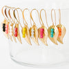 Nest Pretty Things - Small leaf earrings with colorful beads