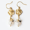 Nest Pretty Things - Gold Flower Earrings with Pearls and Gemstone Accents