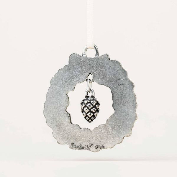 Danforth Pewter - Wreath / Green & Pine Cone