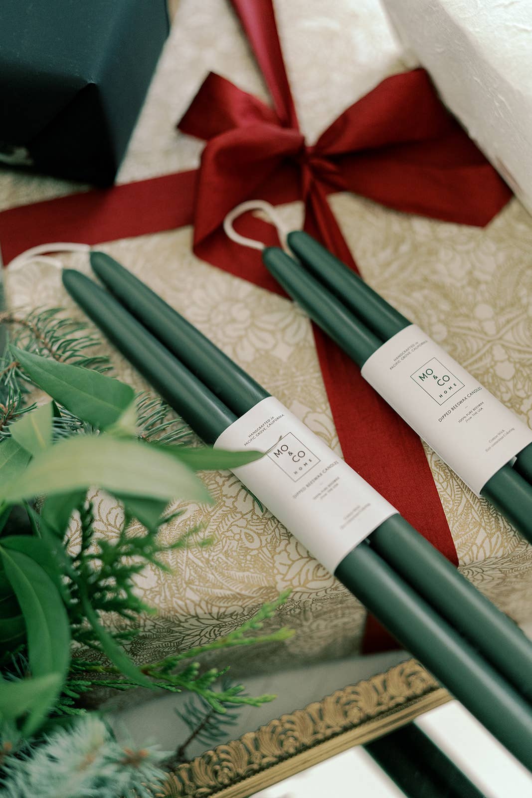 Mo&Co Home - Forest Green | Dipped Beeswax Taper Candles | All Natural