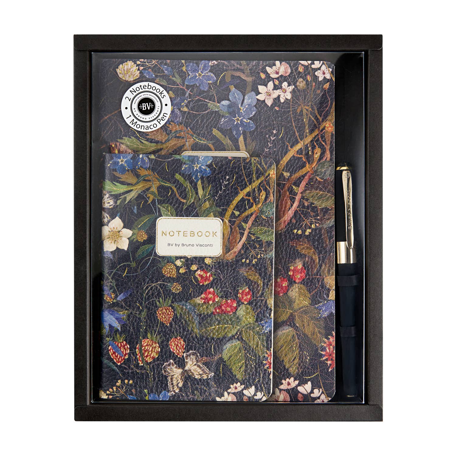 BV by Bruno Visconti - 3 Piece Set -Forest Flowers - 2 Notebooks + Monaco Pen