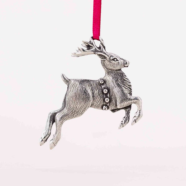 Danforth Pewter | Handcrafted Heirloom Quality Gifts - Reindeer 1989 | Pewter Ornament | Annual Ornament