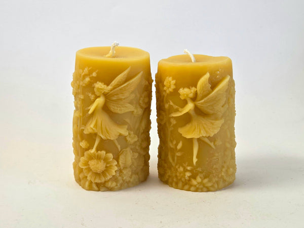 Farm and Hive - Garden Fairy Pillar | Beeswax Candle