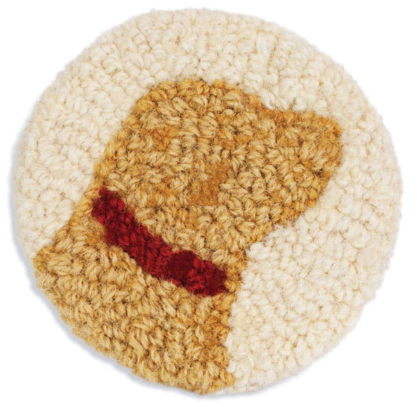 Chandler 4 Corners - Yellow Lab Hooked Wool Table Coaster