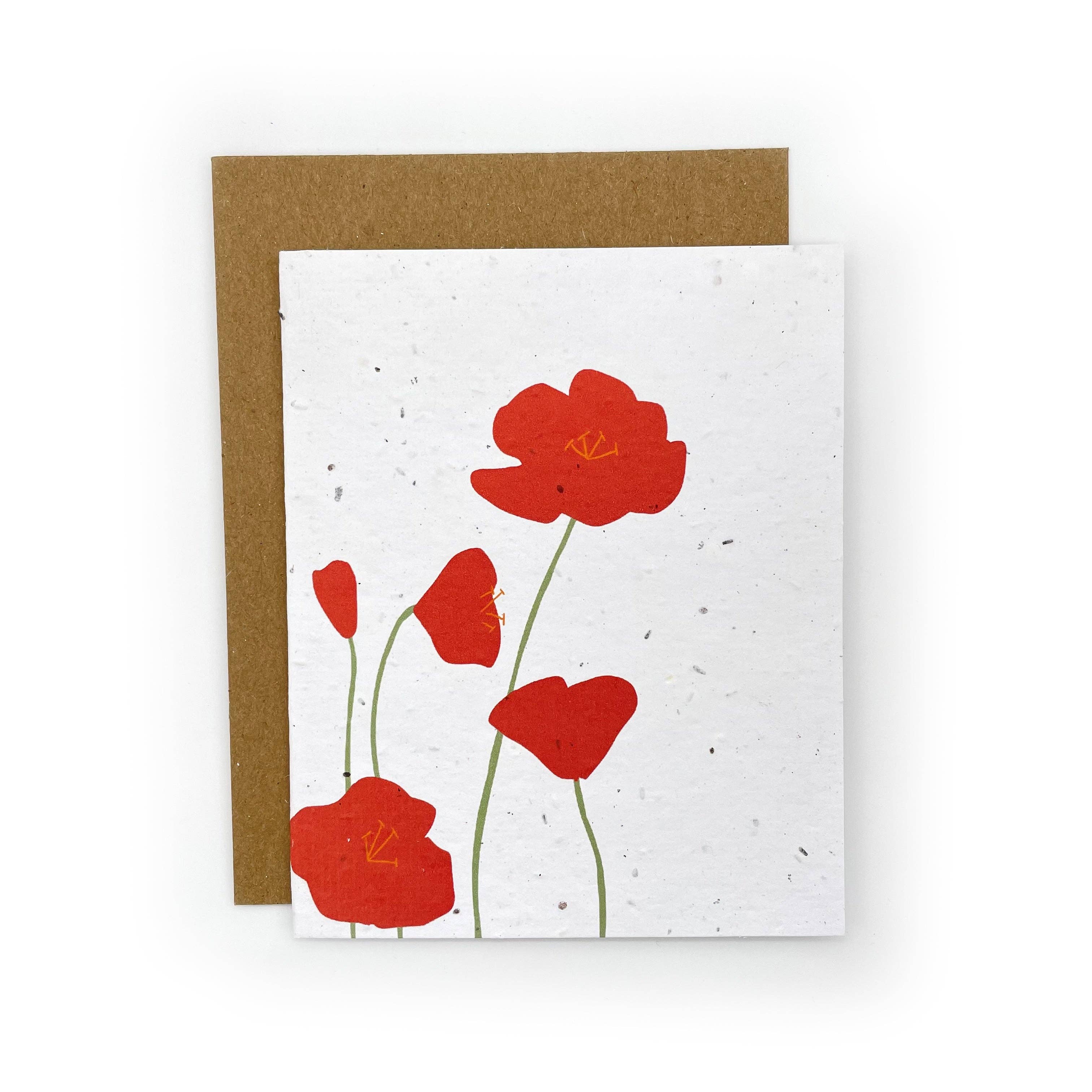 Cato & Company - Poppy Blank Notecard