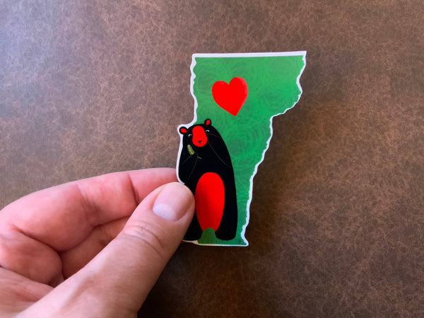 inkpaperfable - I Love Vermont State Beary Much Sticker