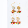 Nest Pretty Things - Small Cute Brass Earrings With Tiny Beaded Clusters