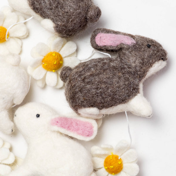 The Winding Road - Felt Bunny Garland - Easter Decor