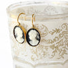 Nest Pretty Things - Small Black Cameo Earrings