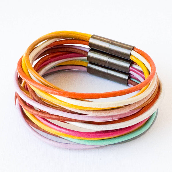 Nest Pretty Things - Colorful Magnetic Leather Cord Bracelet