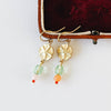 Nest Pretty Things - Small Flower With Coral and Rose Quartz Bead Earrings