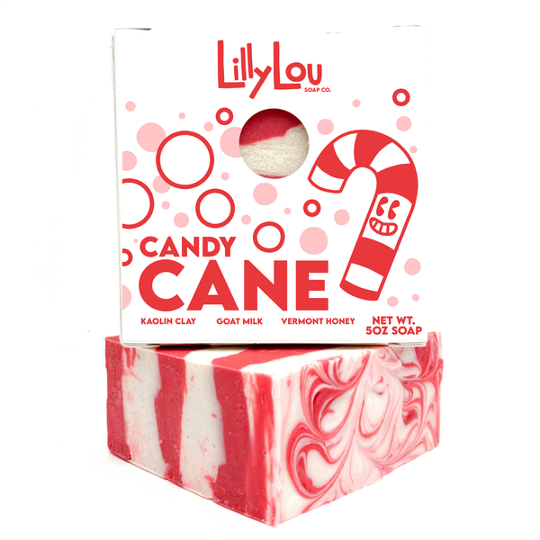 Lilly Lou Soap Co. - Candy Cane Soap Bar | Christmas Soap | Goat Milk Soap Bar