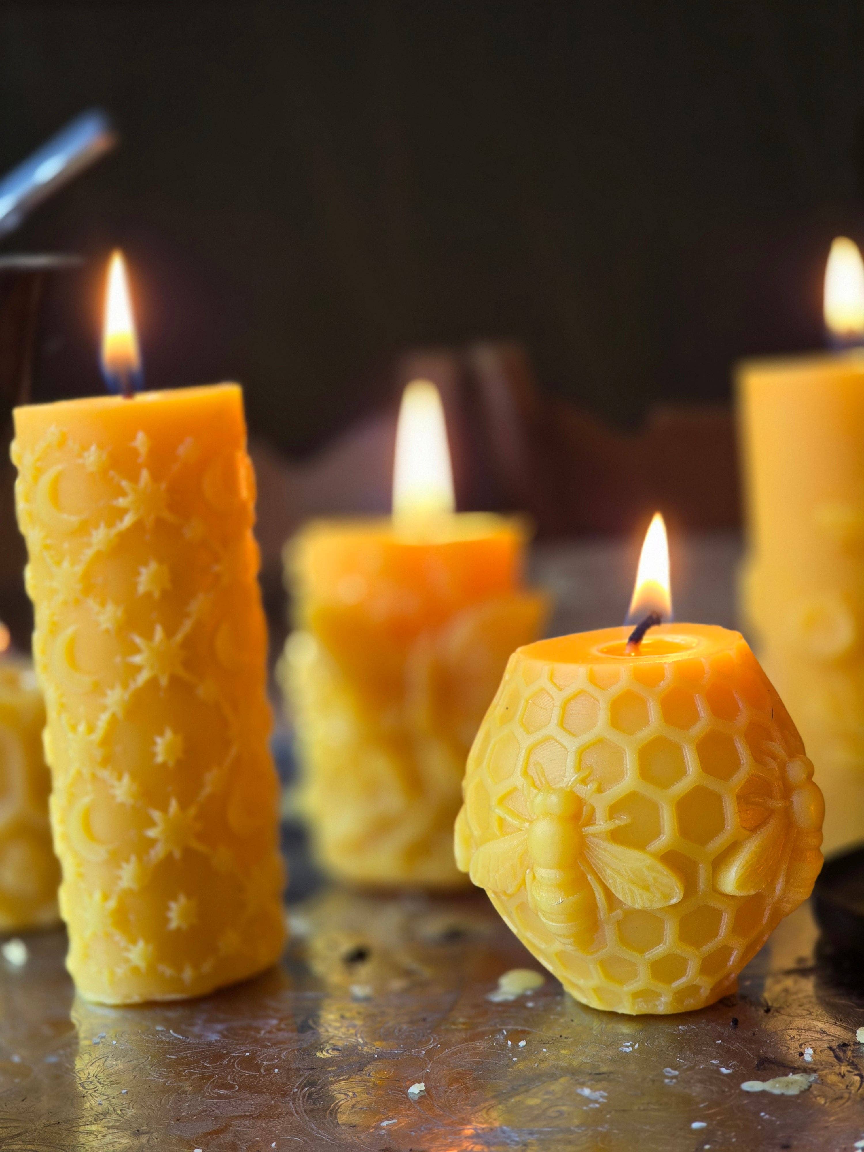 Farm and Hive - Firmament Pillar | Beeswax Candle