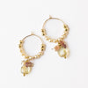 Nest Pretty Things - Small Gold Filled Hoops with Pearls, Crystals & Green Glass