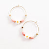 Nest Pretty Things - Gold Filled Hoops with Daisies, Recycled Glas Pink Beads