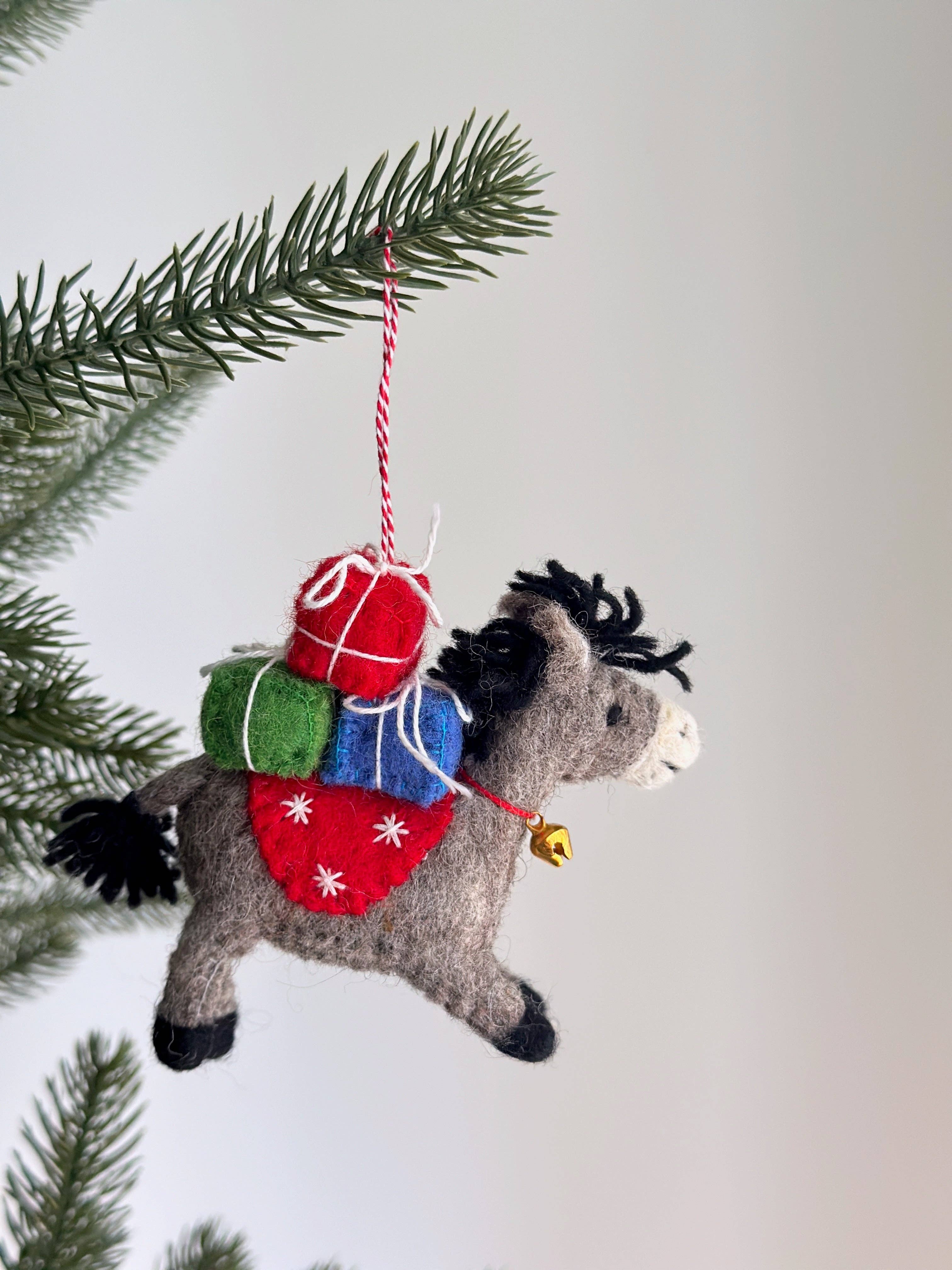 Ganapati - Felt Ornament - Donkey with Gifts