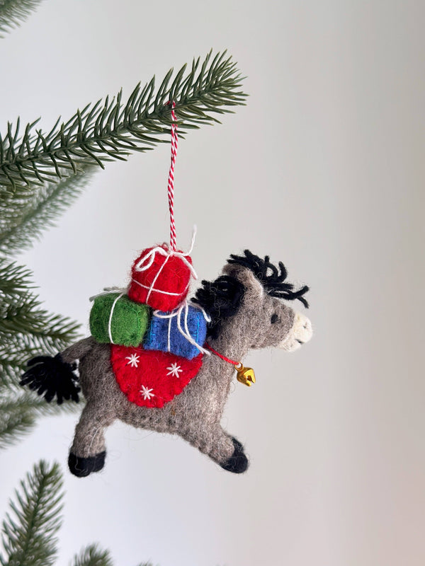Ganapati - Felt Ornament - Donkey with Gifts