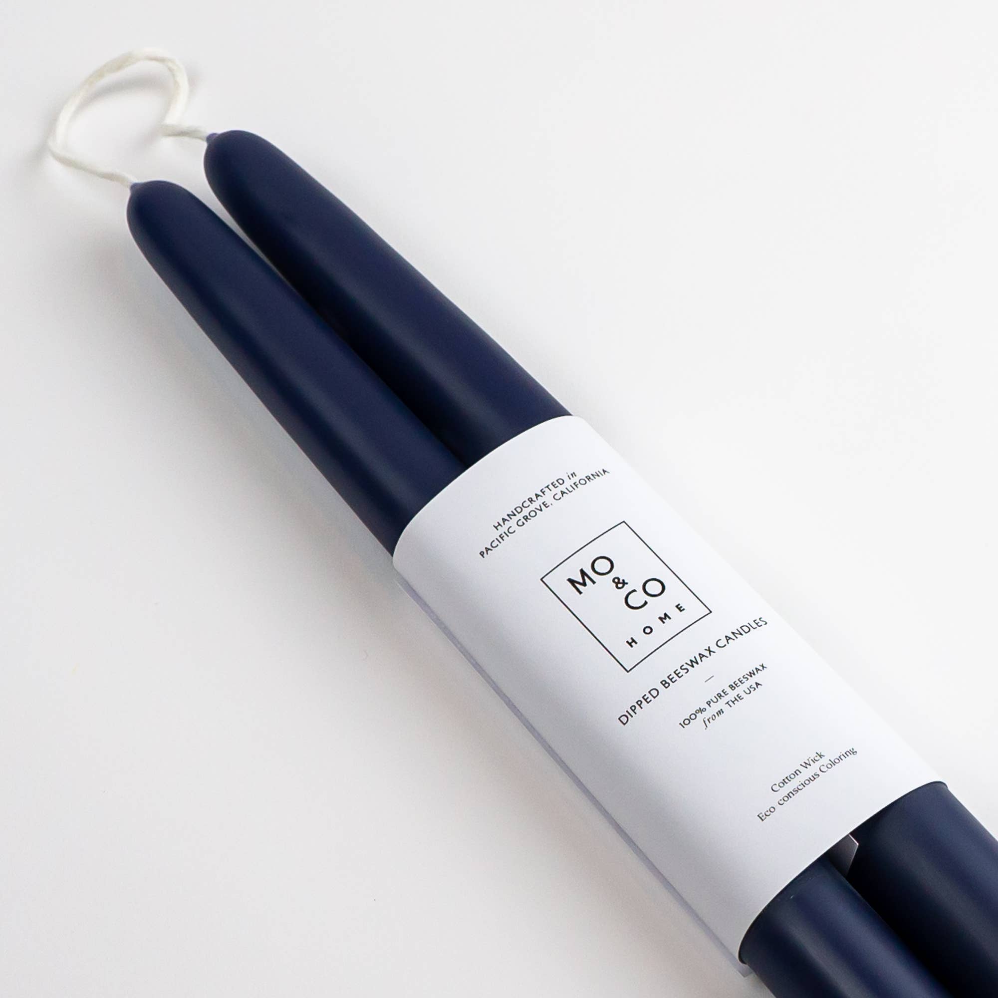 Mo&Co Home - Midnight Blue | Dipped Beeswax Taper Candles | All Natural