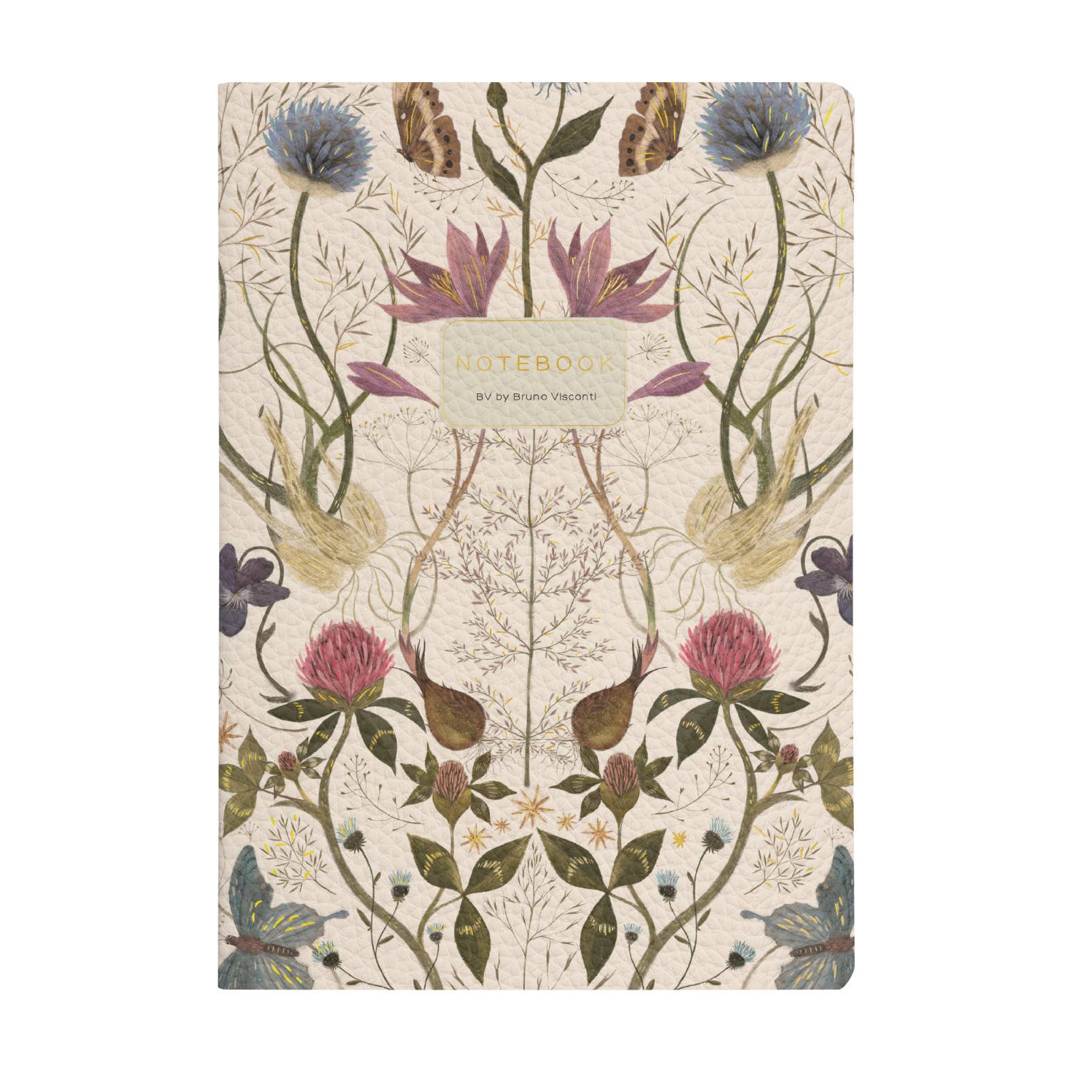 BV by Bruno Visconti - Vegan Leather A5 Notebook - Symmetrical Flora 