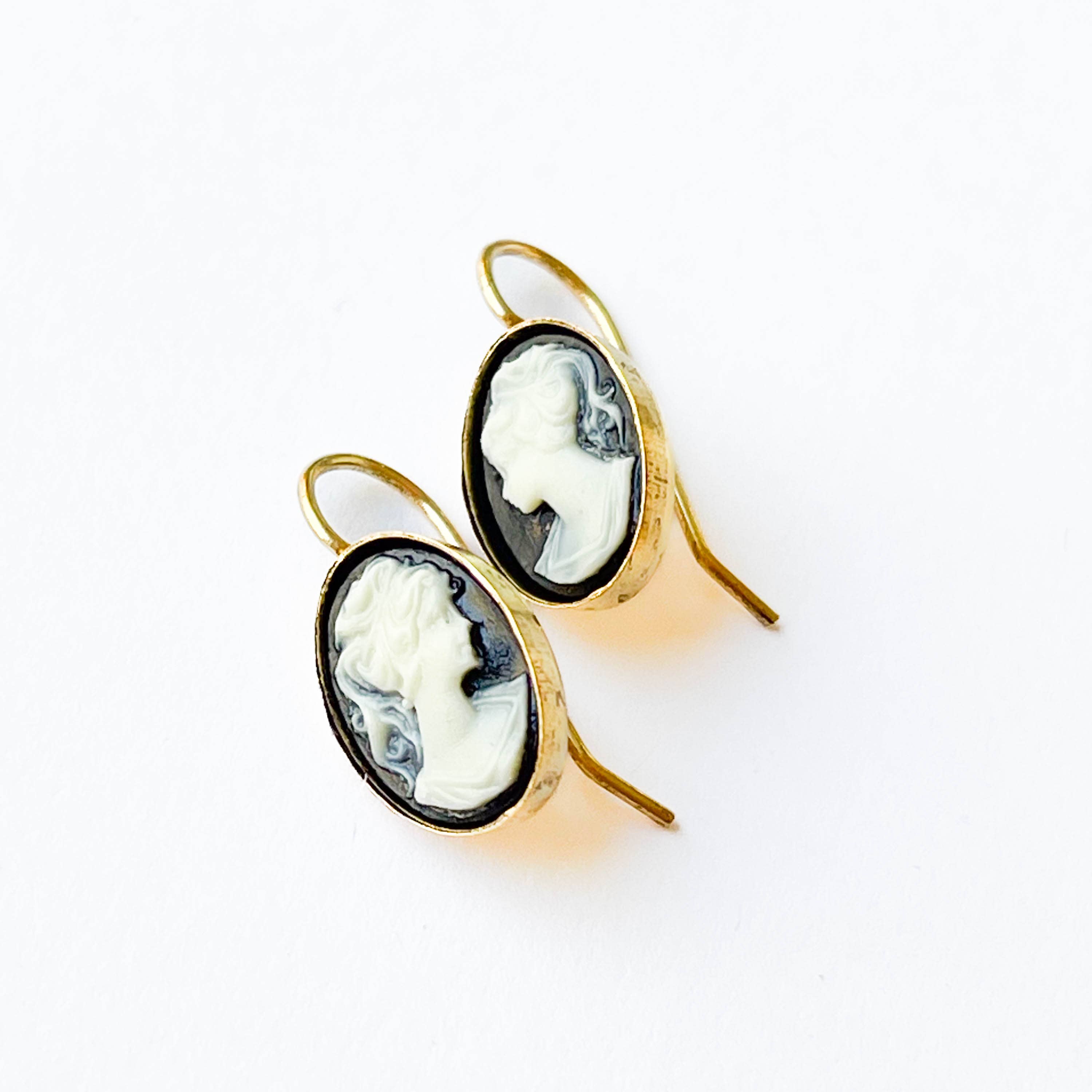 Nest Pretty Things - Small Black Cameo Earrings