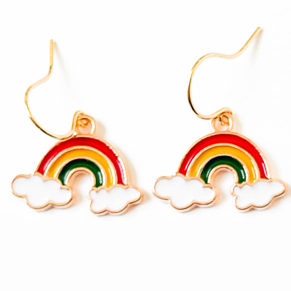 Kids Tiny Cute Charm Earrings and Clip-Ons Stocking stuffers: White Cloud / Clip-Ons