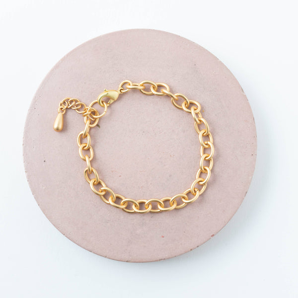 Nest Pretty Things - Chunky Matte Gold Cable Chain Bracelet