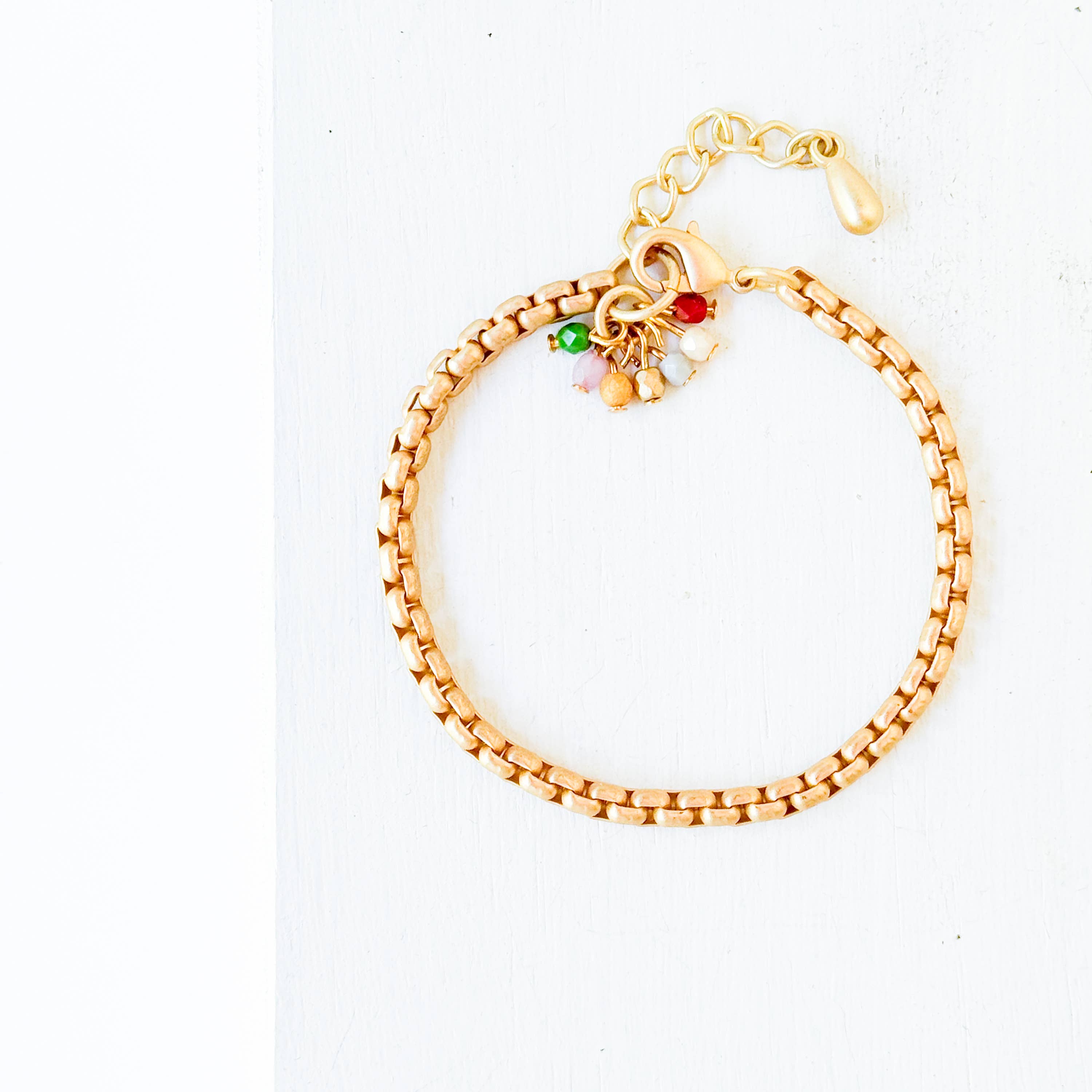 Nest Pretty Things - Adjustable Thick Gold Chain Bracelet With Tiny Bead Cluster