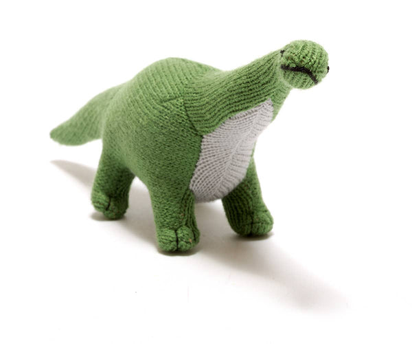 Best Years Ltd - Knitted Green Titanosaur Dinosaur Plush Baby Rattle