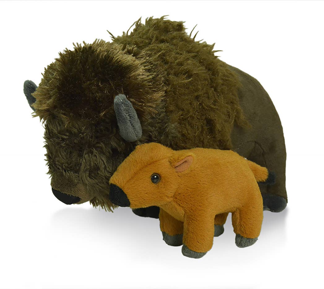 Wild Republic - Mom Baby Bison Stuffed Animal 12