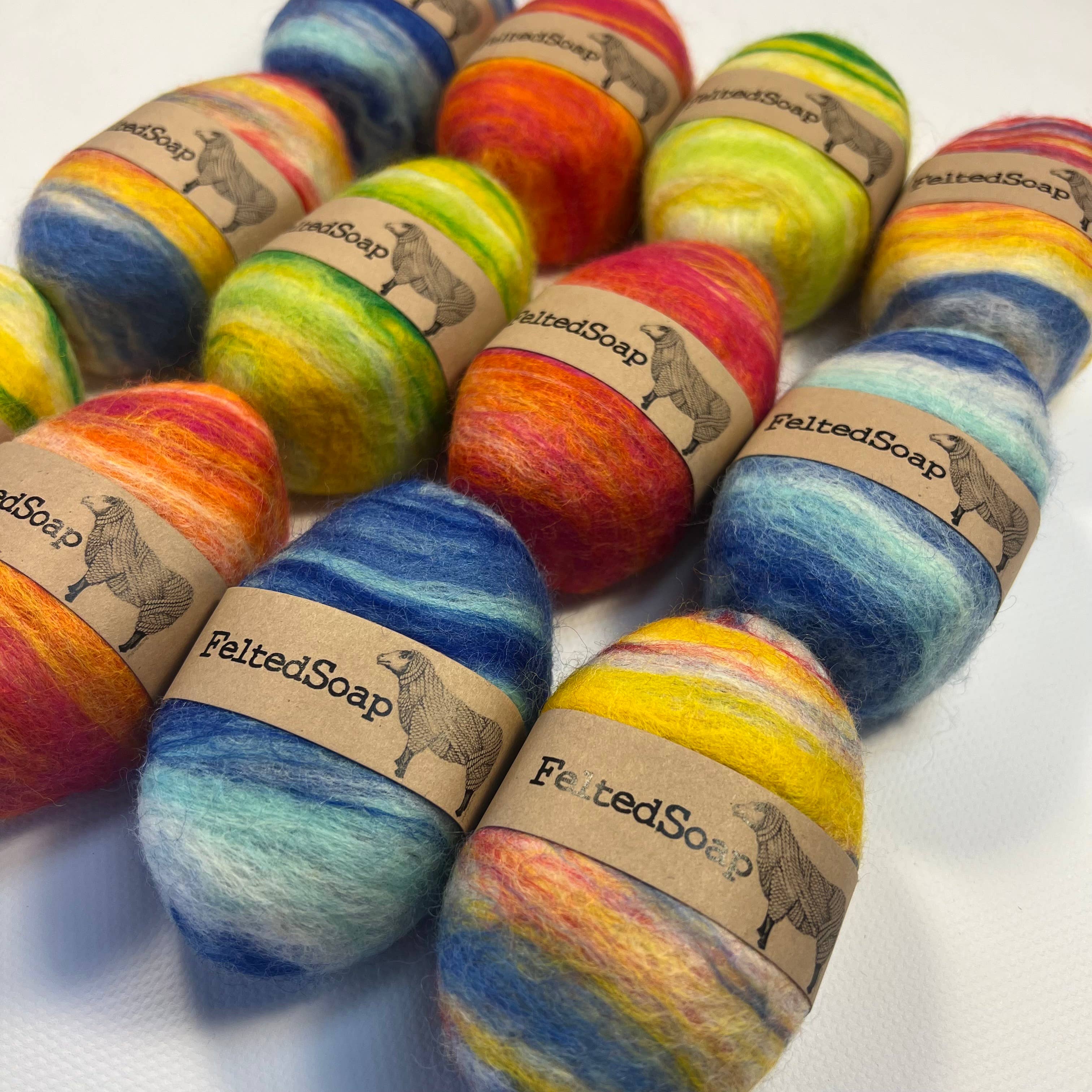 Twisted Purl LLC - Felted Soap Summertime Multi Color 12 Pack