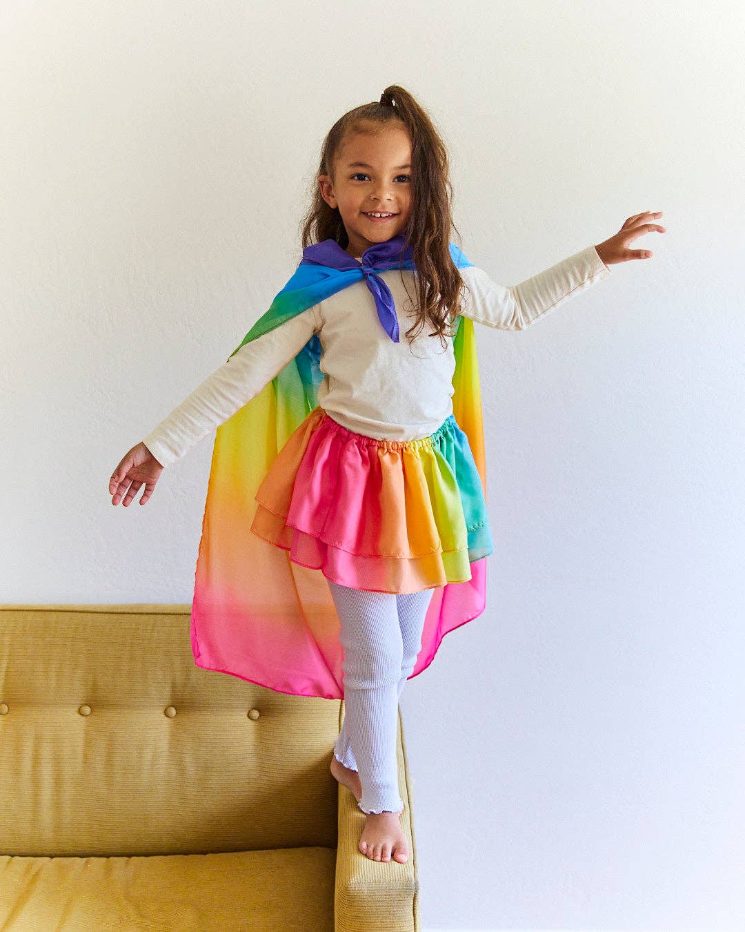 Sarah’s Silks - 100% Silk Rainbow Tutu - Dress-Up Play, Dance Costume