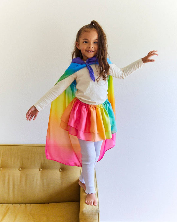 Sarah’s Silks - 100% Silk Rainbow Tutu - Dress-Up Play, Dance Costume