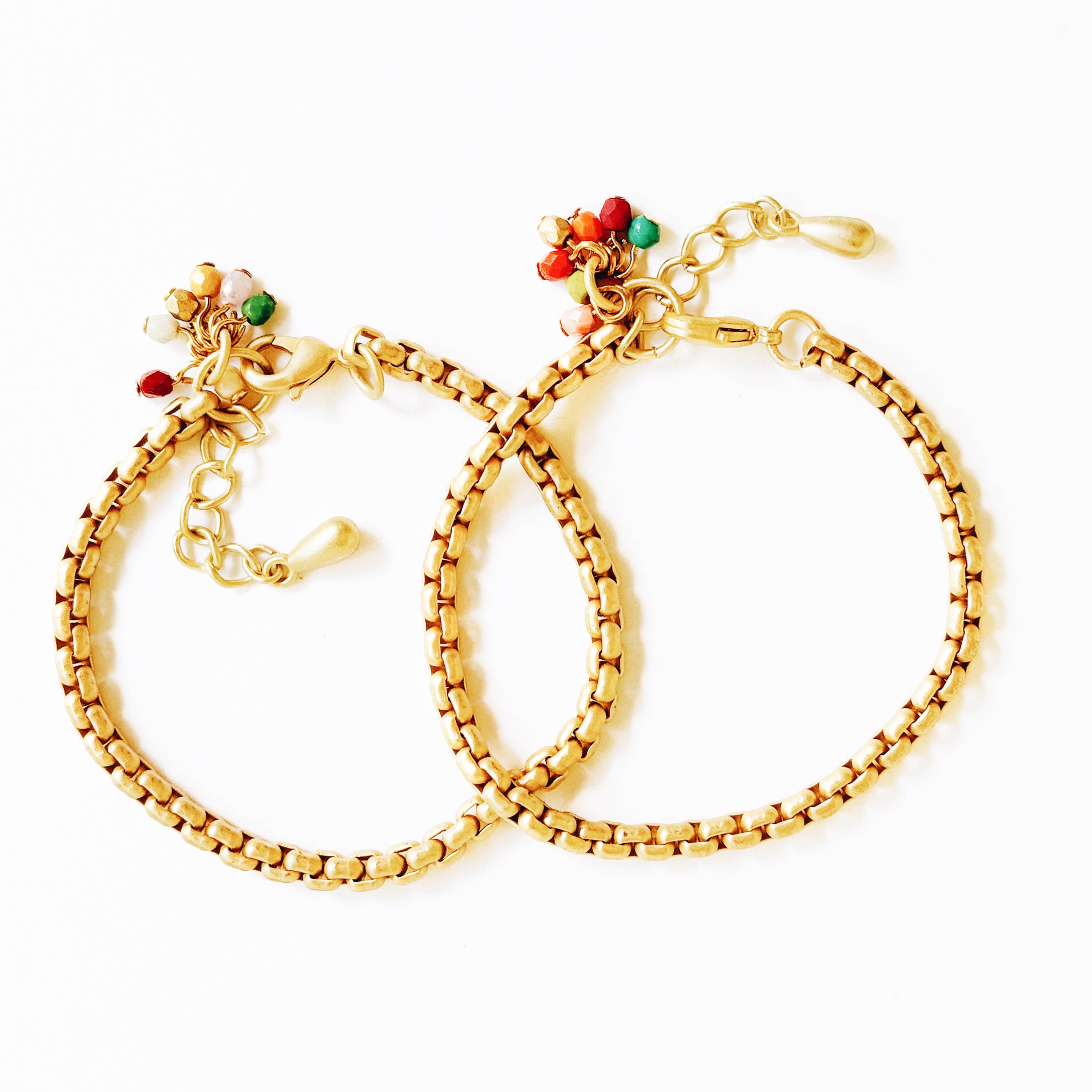 Nest Pretty Things - Adjustable Thick Gold Chain Bracelet With Tiny Bead Cluster