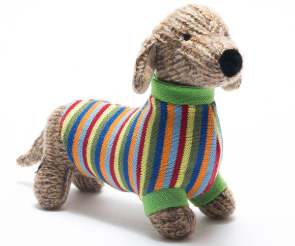 Best Years Ltd - Knitted Large Sausage Dog Plush Toy