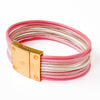 Nest Pretty Things - Pink Leather Bracelet With Magnetic Gold Plated Clasp