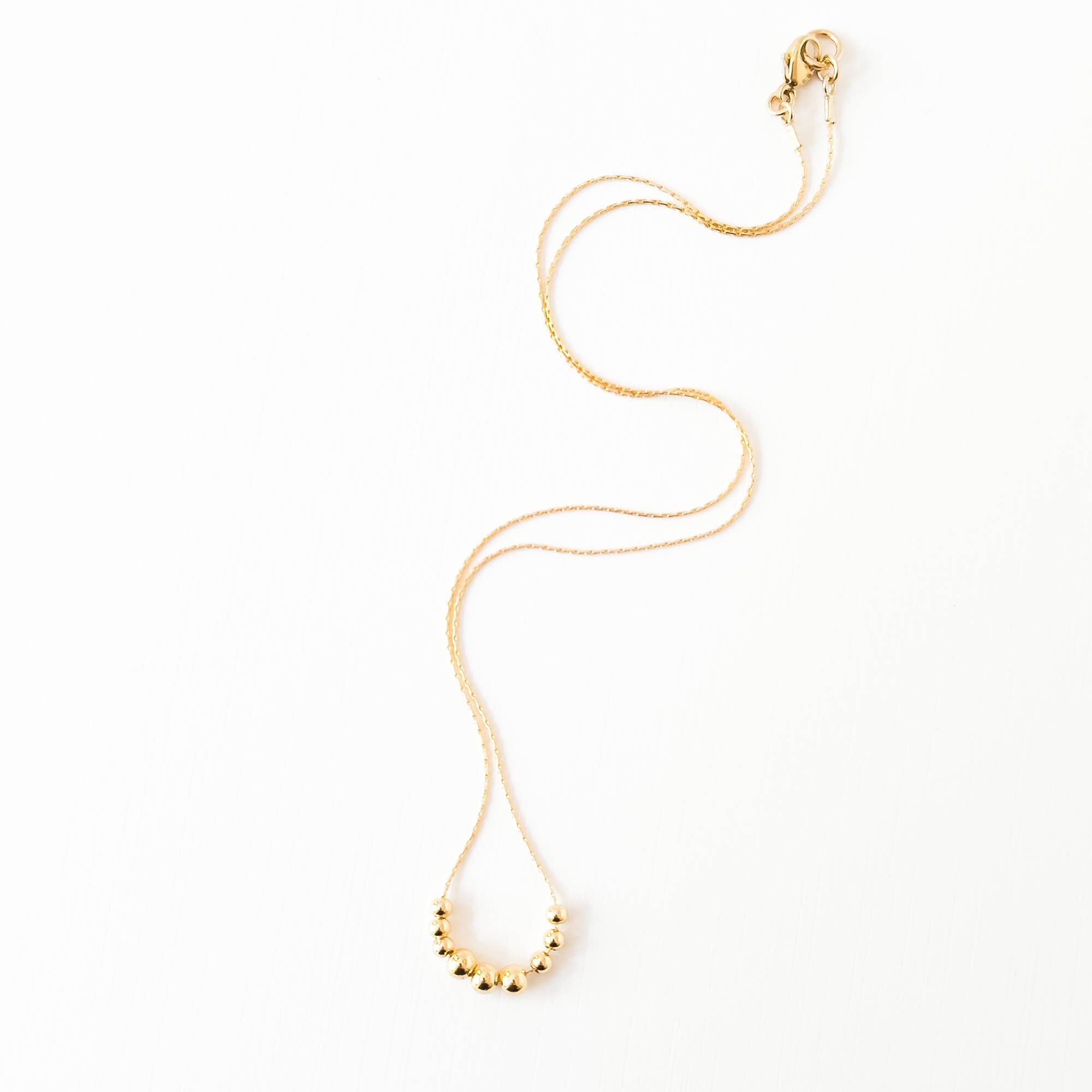 Nest Pretty Things - Dainty Gold-Filled Snake Chain Necklace With Tiny GF Beads