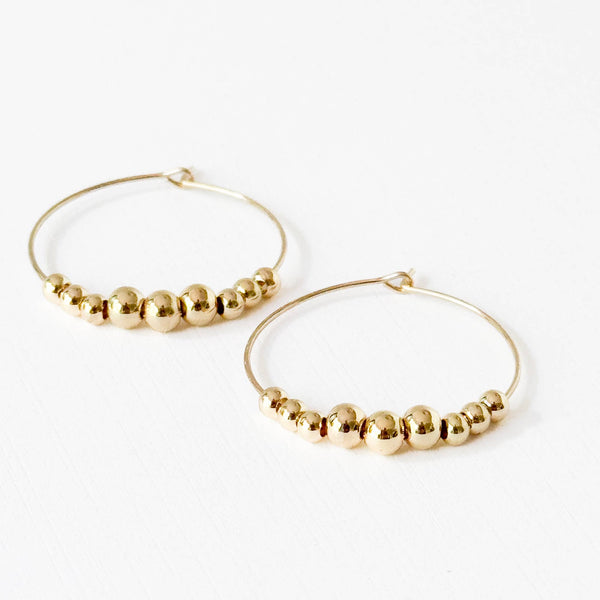 Nest Pretty Things - Dainty Gold-Filled Hoop Earrings Waterproof Minimalist Hoops