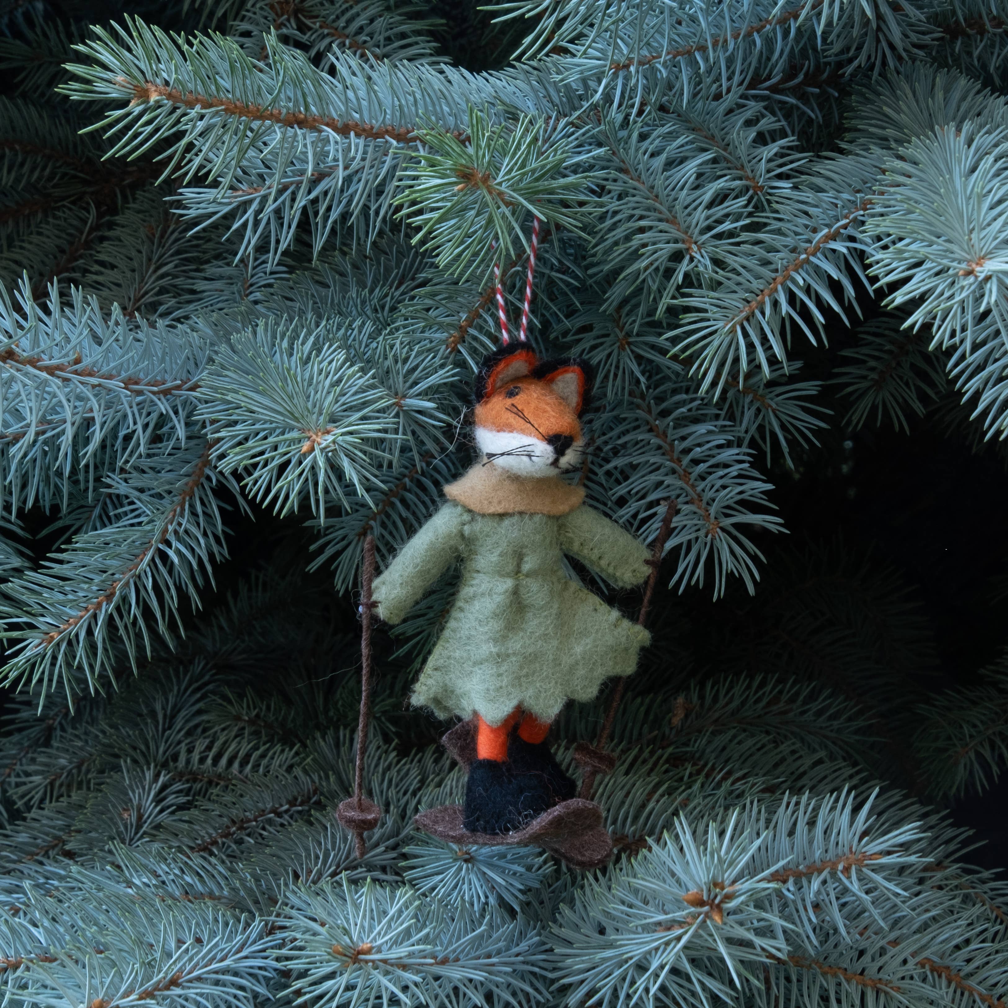 The Winding Road - Ornament - Christmas Decor - Fox on Skis, Assorted