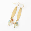 Nest Pretty Things -  Long Golden Brass Earrings With Glass and Crystal Beads