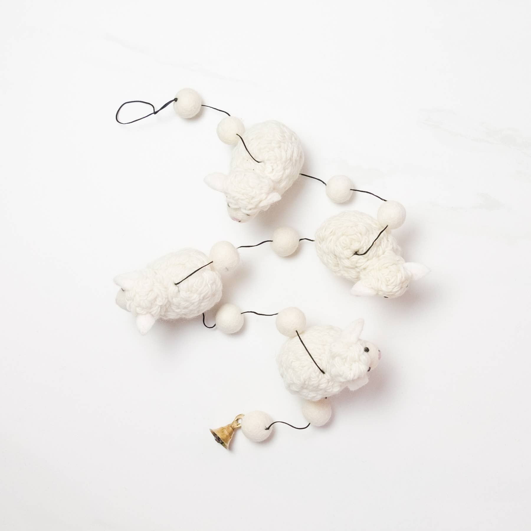 The Winding Road - Garland - Felt White Sheep