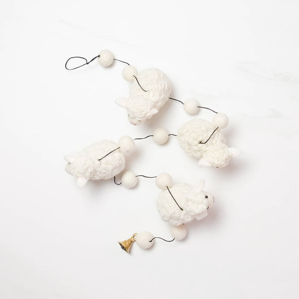 The Winding Road - Garland - Felt White Sheep