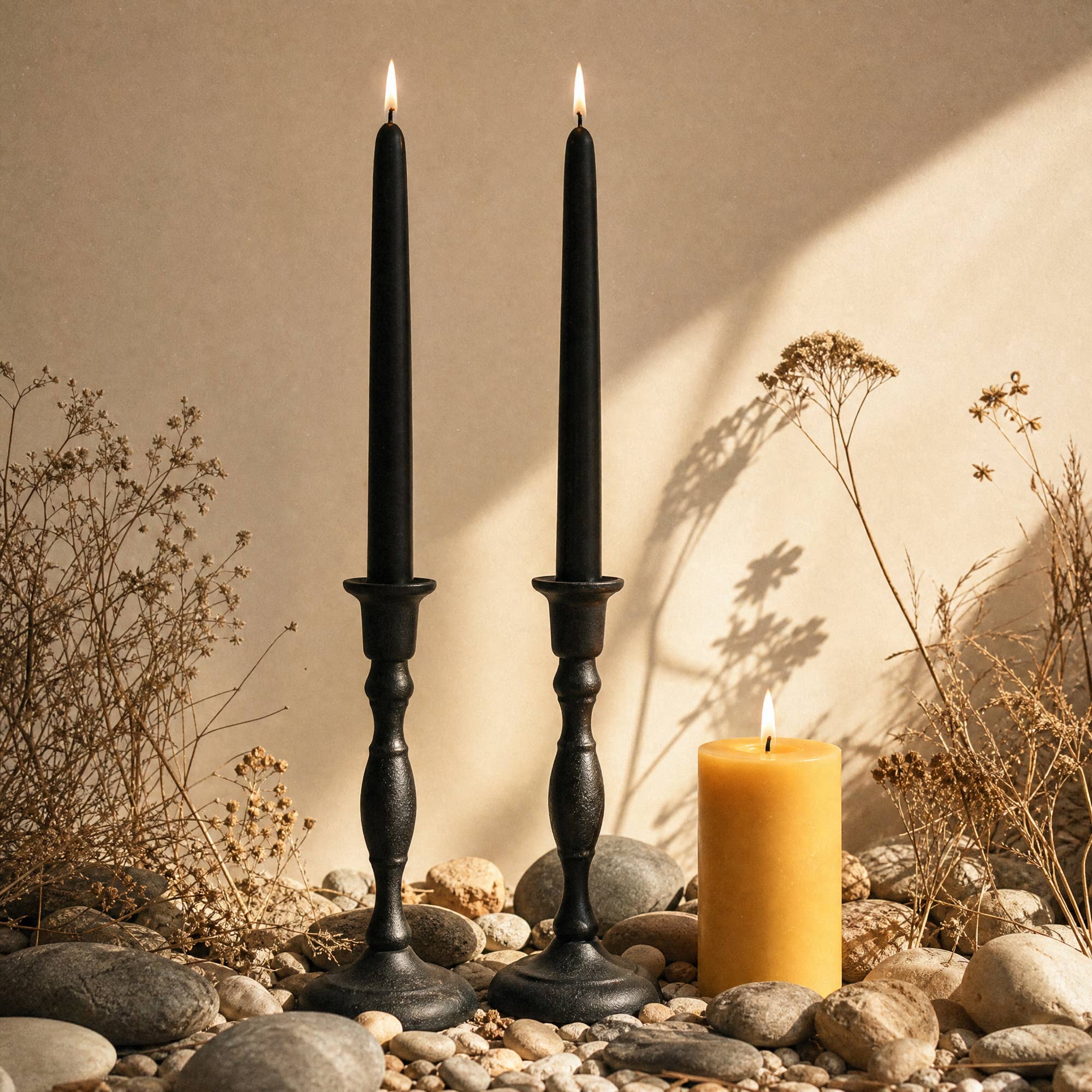 Bluecorn Candles - Beeswax Taper Candles – Eco-Friendly, Dripless & Handmade