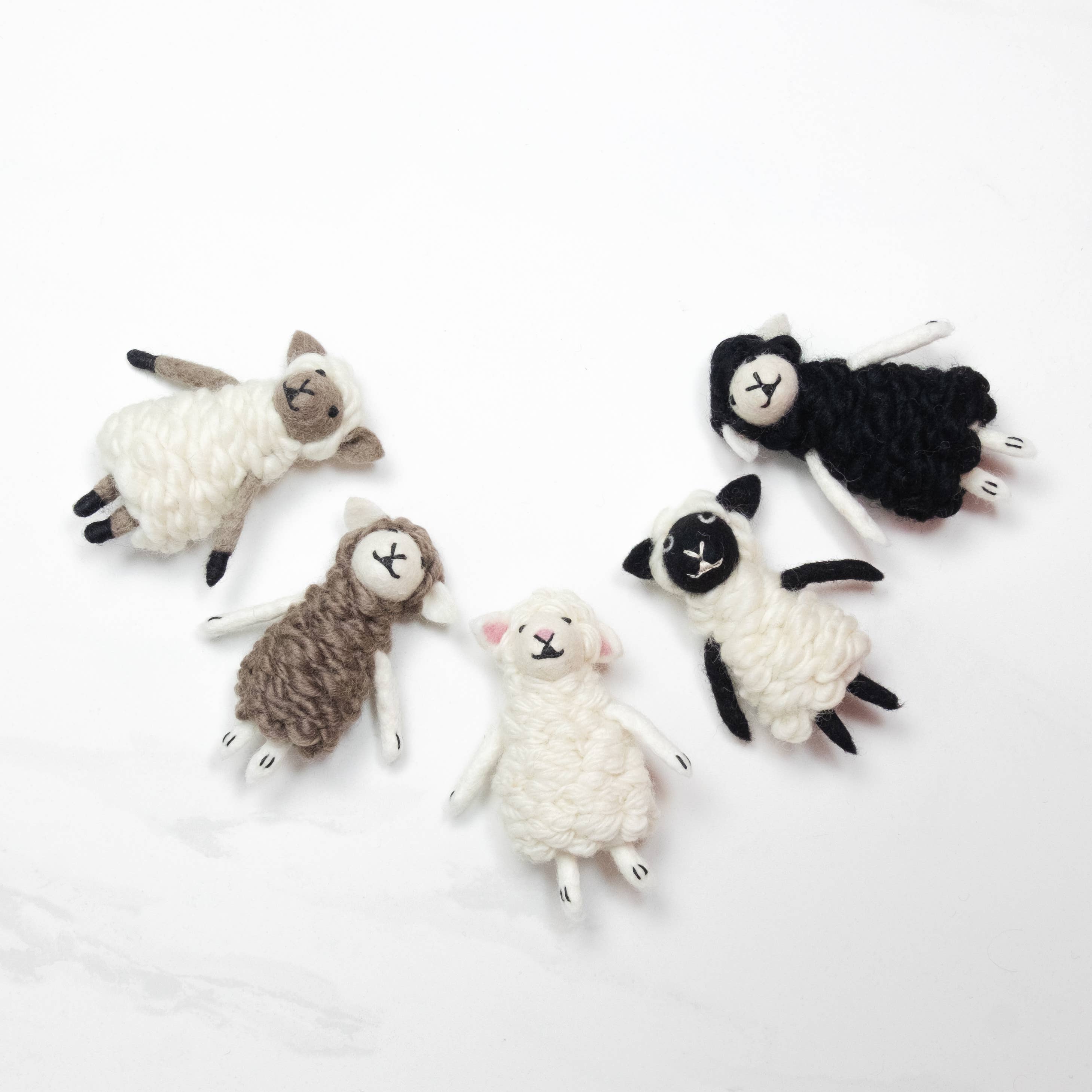 The Winding Road - Felt Sheep Finger Puppets - Set 6