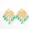 Nest Pretty Things - Turquoise Beaded Botanical Chandelier Studs For Spring